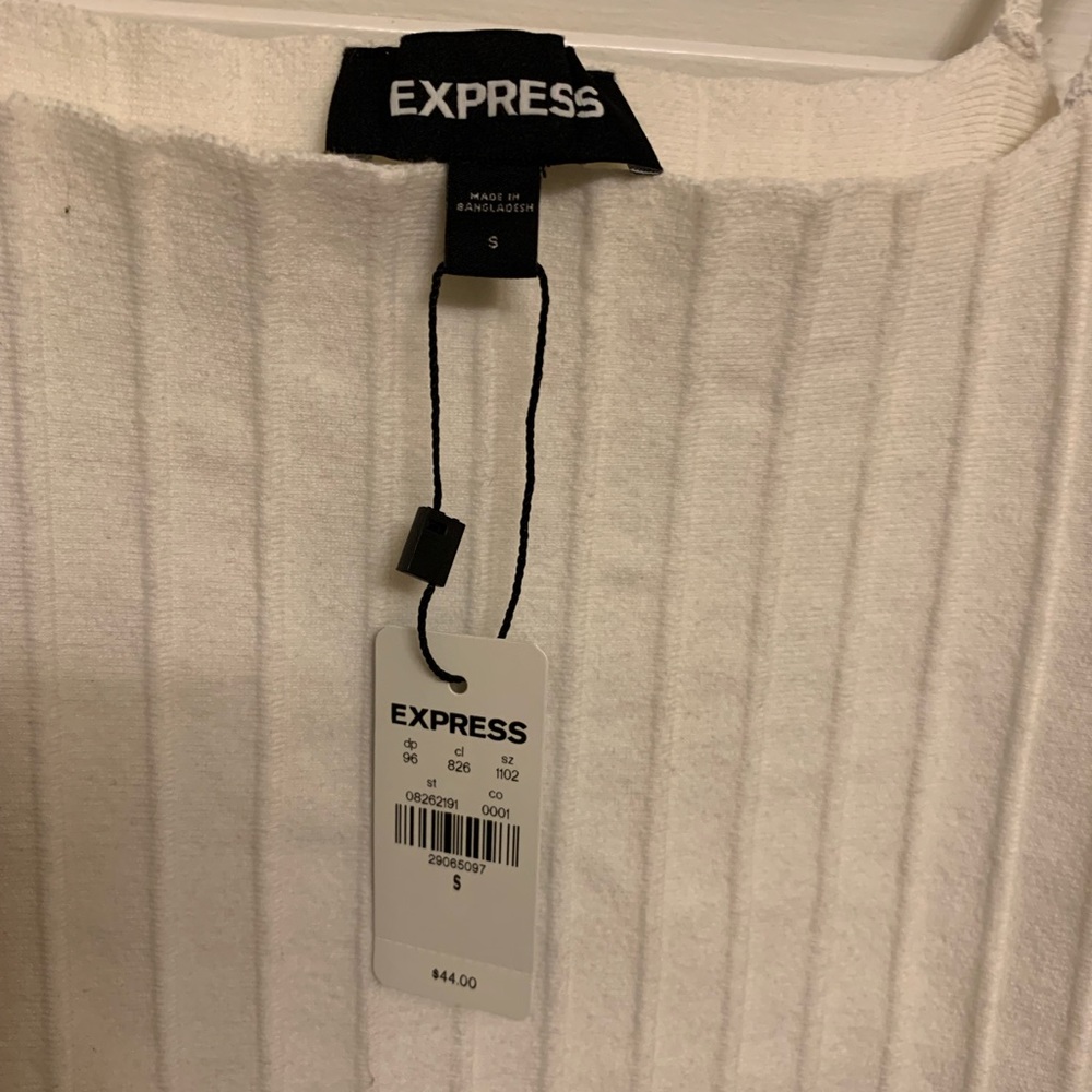 Express White Ribbed Tank - Picture 6 of 8
